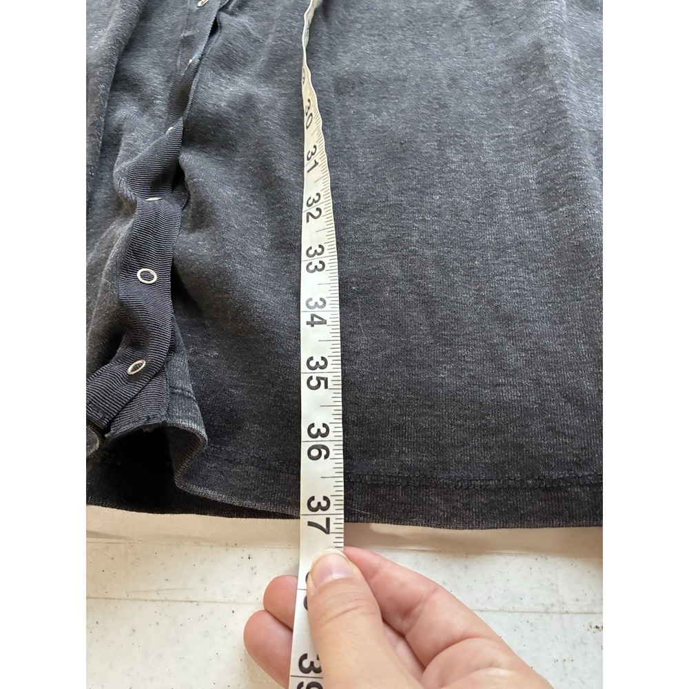 Soft Surrounding Long Sleeve Dress Snap Up 100% Cotton Black Sz‎ XSP Oversized - Picture 6 of 7